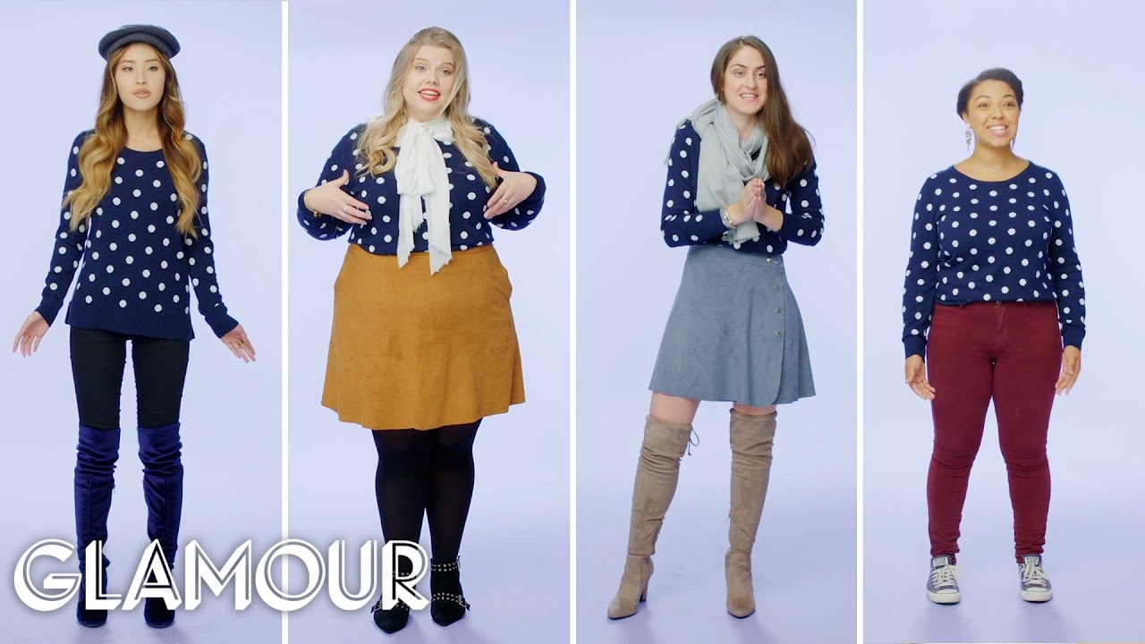 0 28サイズの女性が同じセーターを試着してみました Women Sizes 0 Through 28 Try On The Same Sweater Glamour ボイスチューブ Voicetube 動画で英語を学ぶ