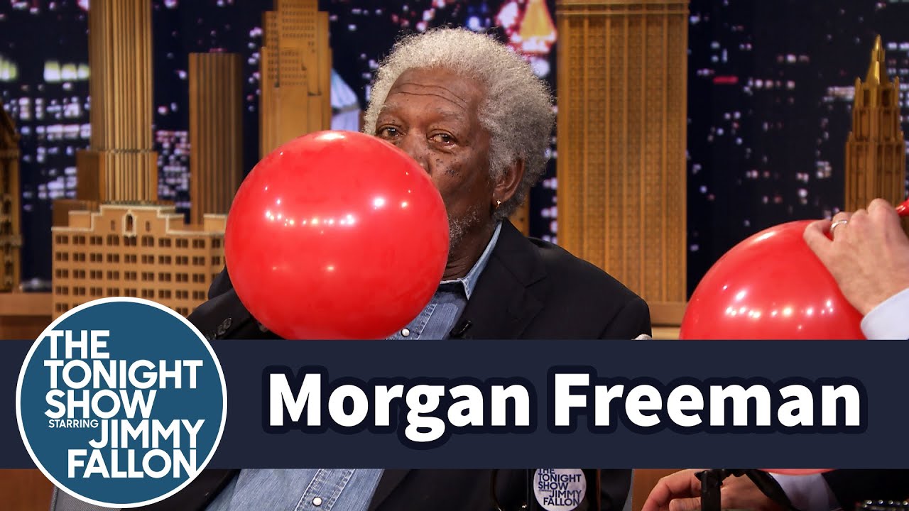 ザ トゥナイト ショー モーガン フリーマンがヘリウムガスを吸いながらインタビュー Morgan Freeman Chats With Jimmy While Sucking Helium Voicetube 動画で英語を学ぶ