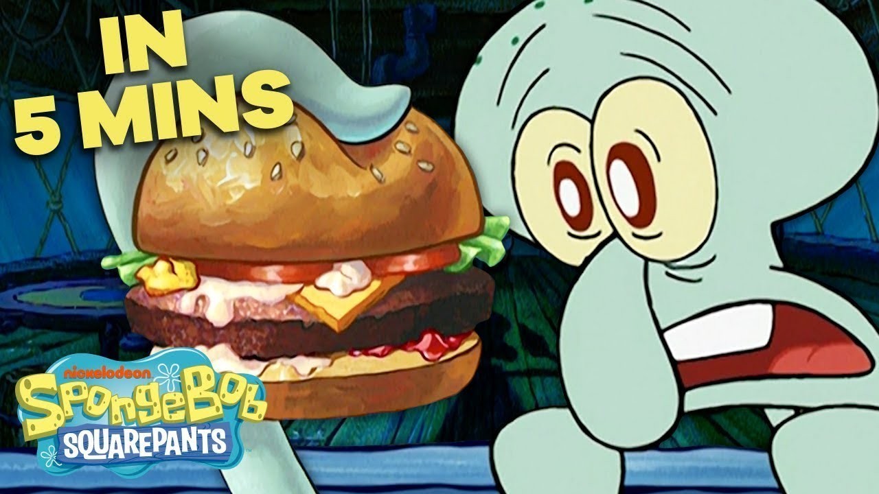 5分でsquidward初のクラビーパティ スポンジボブ Squidward S First Krabby Patty In 5 Minutes Spongebob Squarepants Voicetube 動画で英語を学ぶ