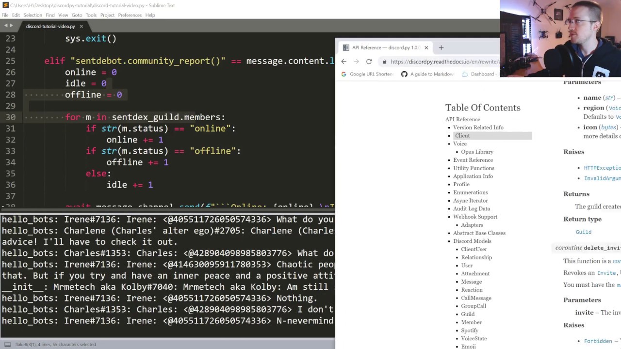 Building Out Bot Commands Making Discord Bots With Discordpy P 2 Voicetube 看影片學英語