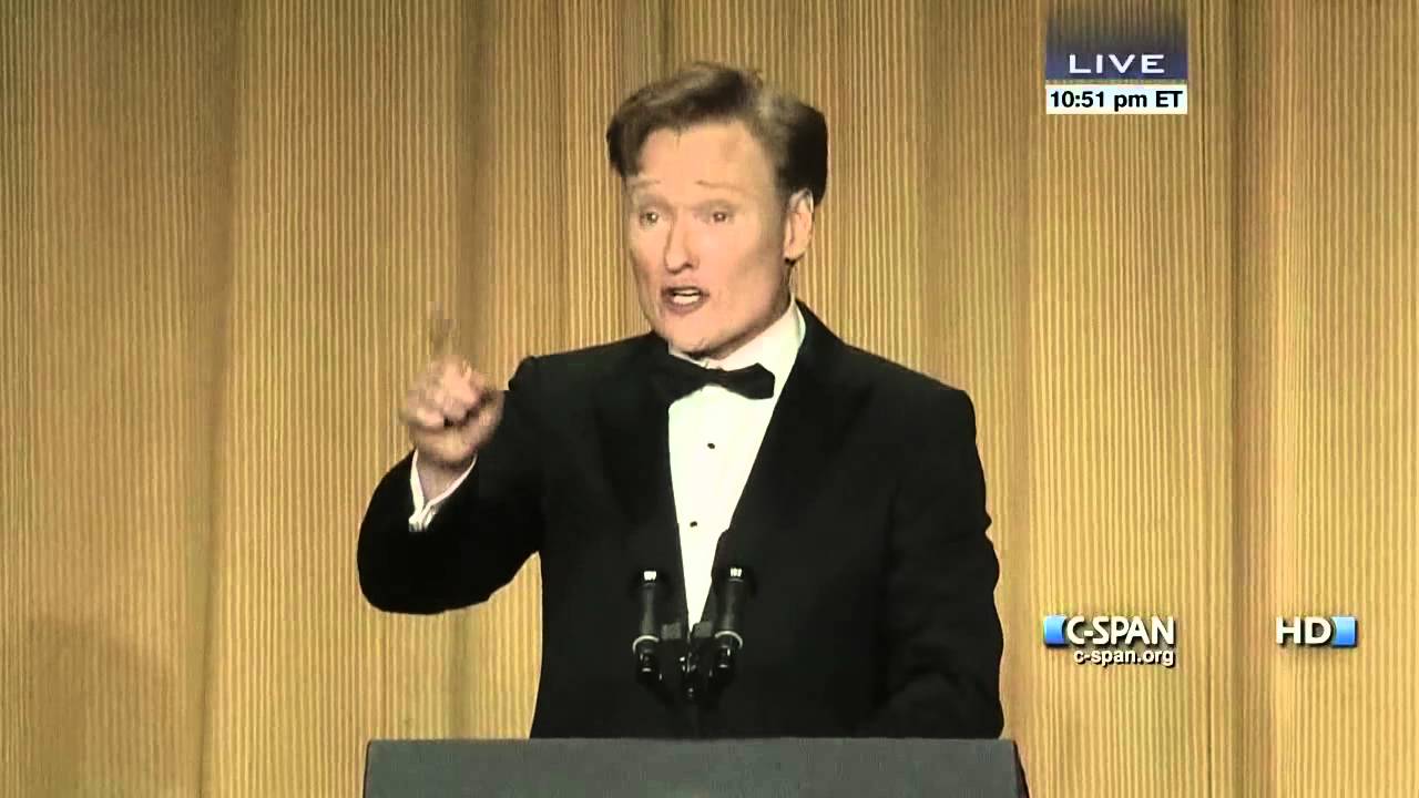 コナン オブライエンが13年ホワイトハウス特派員ディナーで発言 C Span Conan O Brien Remarks At 13 White House Correspondents Dinner C Span ボイスチューブ Voicetube 動画で英語を学ぶ